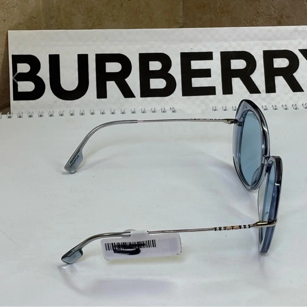 New Burberry B4375 4023/80 Eugenie Azure Blue Sunglasses. Blue lenses. - Picture 7 of 14